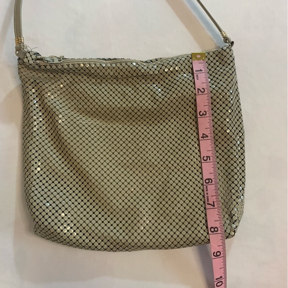 Whiting and Davis Cream Mesh Purse Adjustable strap. - Picture 10 of 11